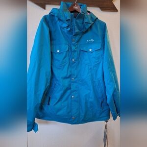 NWT Oakley Ski Snowboard Insulated Blue Pink Hooded Skill Jacket  Womens Size XL